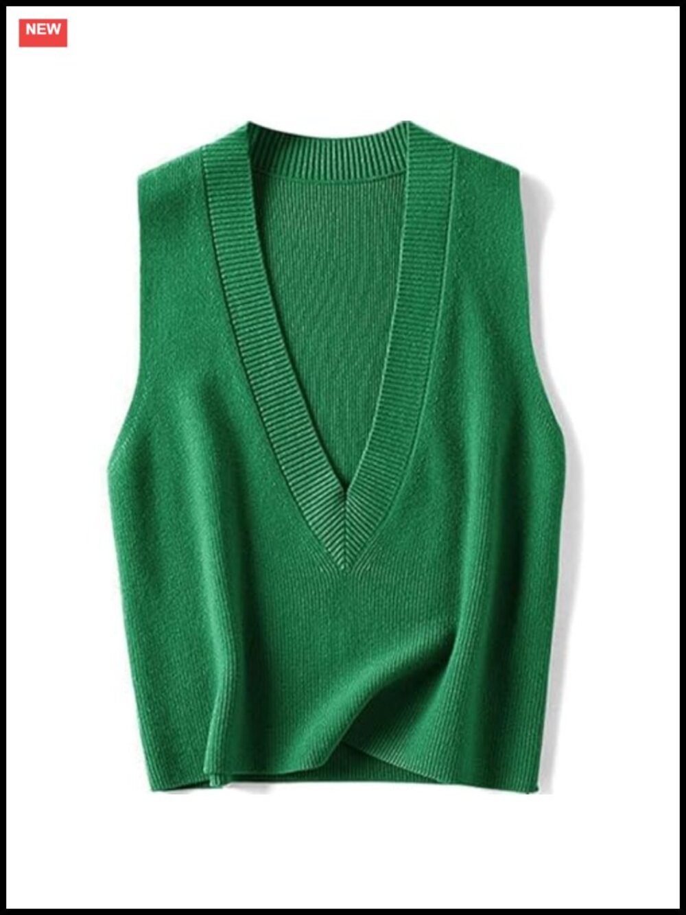 Women's V Neck Sleeveless Knit Sweater Vest Crop Pullover